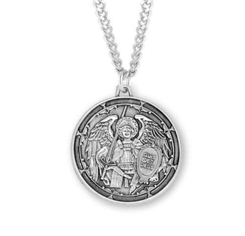 Saint Michael the Archangel Round Sterling Silver Medal