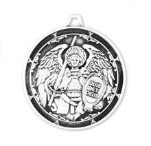 Load image into Gallery viewer, Saint Michael the Archangel Round Sterling Silver Medal
