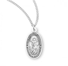 Load image into Gallery viewer, Saint Michael Oval Sterling Silver Medal
