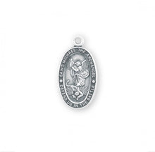 Load image into Gallery viewer, Saint Michael Oval Sterling Silver Protection Medal
