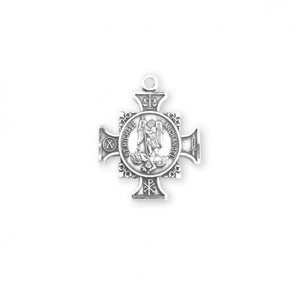 Saint Michael Sterling Silver Maltese Cross