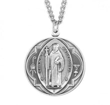 Load image into Gallery viewer, Saint Benedict Round Jubilee Sterling Silver Medal
