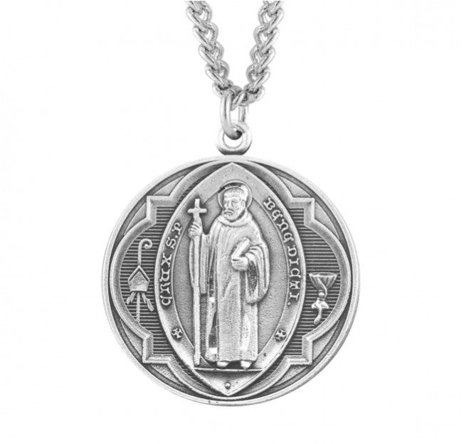 Saint Benedict Round Jubilee Sterling Silver Medal