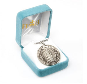 Saint Benedict round double sided medal-pendant.