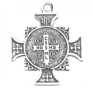 Sterling Silver Maltese Benedictine Medal