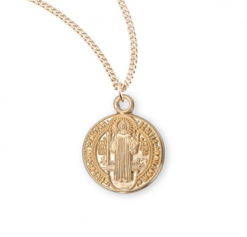 Saint Benedict Round Jubilee Medal Gold Over Sterling Silver Medal