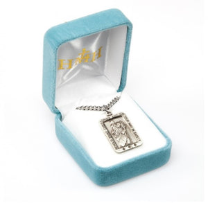 Saint Christopher square medal-pendant.