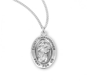 Saint Christopher Oval Sterling Silver Medal