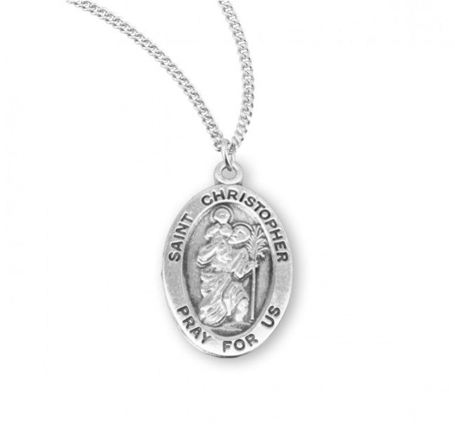 Saint Christopher Octagon Sterling Silver Medal