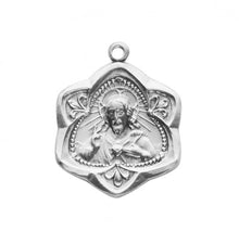 Load image into Gallery viewer, Sacred Heart of Jesus Sterling Silver Scapular Medal
