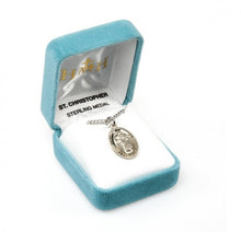 Load image into Gallery viewer, Saint Christopher oval medal-pendant.
