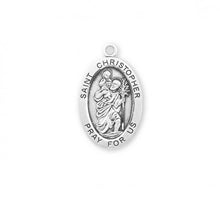 Load image into Gallery viewer, Saint Christopher Oval Sterling Silver Medal
