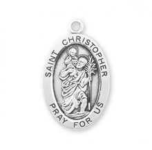 Load image into Gallery viewer, Saint Christopher Oval Sterling Silver Medal
