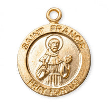 Load image into Gallery viewer, Saint Francis of Assisi Round Gold Over Sterling Silver Medal
