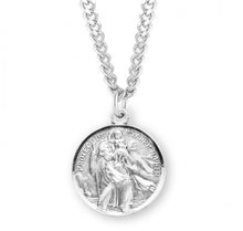 Load image into Gallery viewer, Saint Christopher and Saint Raphael Double Sided Sterling Silver Medal
