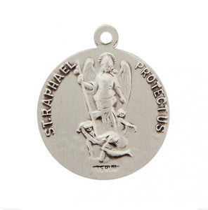 Saint Christopher and Saint Raphael Double Sided Sterling Silver Medal