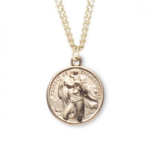 Load image into Gallery viewer, Saint Christopher And Raphael Double Sided Gold Over Sterling Silver Medal
