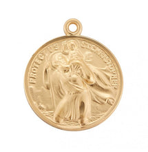 Load image into Gallery viewer, Saint Christopher And Raphael Double Sided Gold Over Sterling Silver Medal
