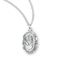 Load image into Gallery viewer, Saint Christopher Fancy Oval Sterling Silver Medal
