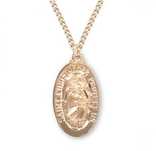 Load image into Gallery viewer, Saint Christopher Oval Gold Over Sterling Silver Medal
