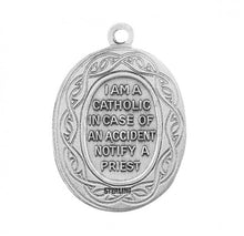 Load image into Gallery viewer, Saint Christopher Oval Sterling Silver &quot;Crown of Thorns Call Priest &quot; Medal
