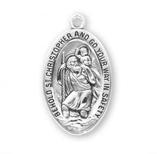 Load image into Gallery viewer, Saint Christopher Go Your Way In Safety Oval Sterling Silver Medal
