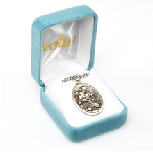 Load image into Gallery viewer, Saint Christopher Oval Sterling Silver Medal
