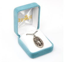 Load image into Gallery viewer, Saint Christopher oval medal-pendant.
