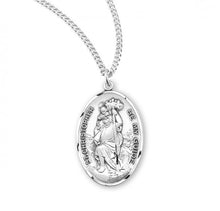 Load image into Gallery viewer, Saint Christopher Oval Sterling Silver Medal
