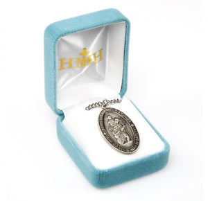 Saint Christopher oval medal-pendant