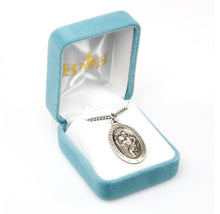 Load image into Gallery viewer, Saint Christopher oval medal-pendant.
