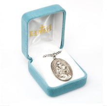 Load image into Gallery viewer, Saint Christopher oval medal-pendant.
