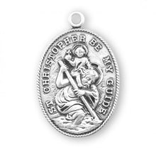 Load image into Gallery viewer, Saint Christopher Oval Sterling Silver Medal
