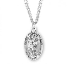 Load image into Gallery viewer, Saint Christopher Oval Sterling Silver Medal
