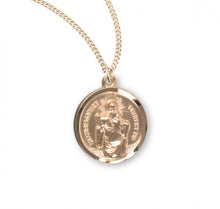 Load image into Gallery viewer, Saint Christopher Round Gold Over Sterling Silver Medal
