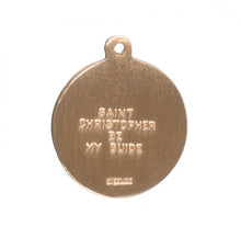 Load image into Gallery viewer, Saint Christopher Round Gold Over Sterling Silver Medal
