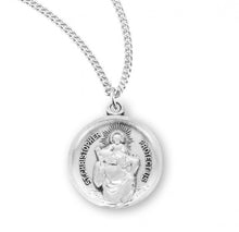 Load image into Gallery viewer, Saint Christopher Round Sterling Silver Medal
