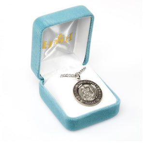 Saint Christopher round medal-pendant.