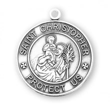 Load image into Gallery viewer, Saint Christopher Cross Emblems Round Sterling Silver Medal
