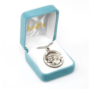 Saint Christopher round medal-pendant.