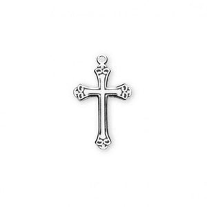 Swirl Tip Black Enameled Sterling Silver Cross