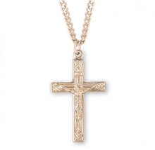 Load image into Gallery viewer, Art Deco Style Gold Over Sterling Silver High Polished Crucifix
