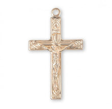 Load image into Gallery viewer, Art Deco Style Gold Over Sterling Silver High Polished Crucifix
