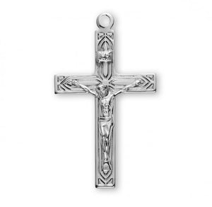 Art Deco Style Sterling Silver High Polished Crucifix