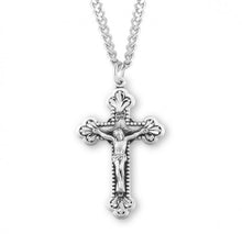 Load image into Gallery viewer, Baroque Leaf Design Sterling Silver Crucifix
