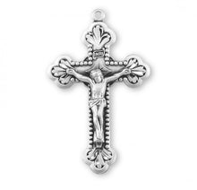 Load image into Gallery viewer, Baroque Leaf Design Sterling Silver Crucifix On Chain
