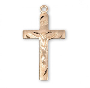 Basic Engraved Gold Over Sterling Silver Crucifix