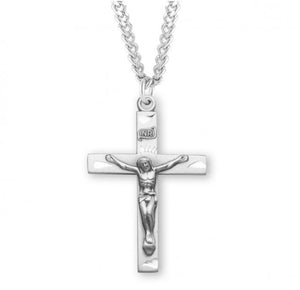 Basic Engraved Sterling Silver Crucifix