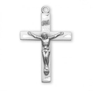 Basic Engraved Sterling Silver Crucifix