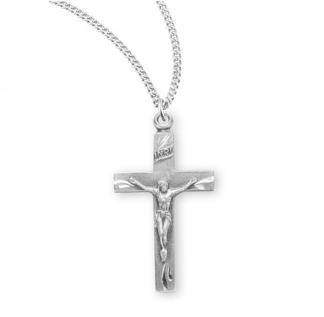 Basic Engraved Sterling Silver Crucifix